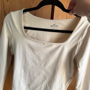 Hollister Women's Ivory Long Sleeve Top